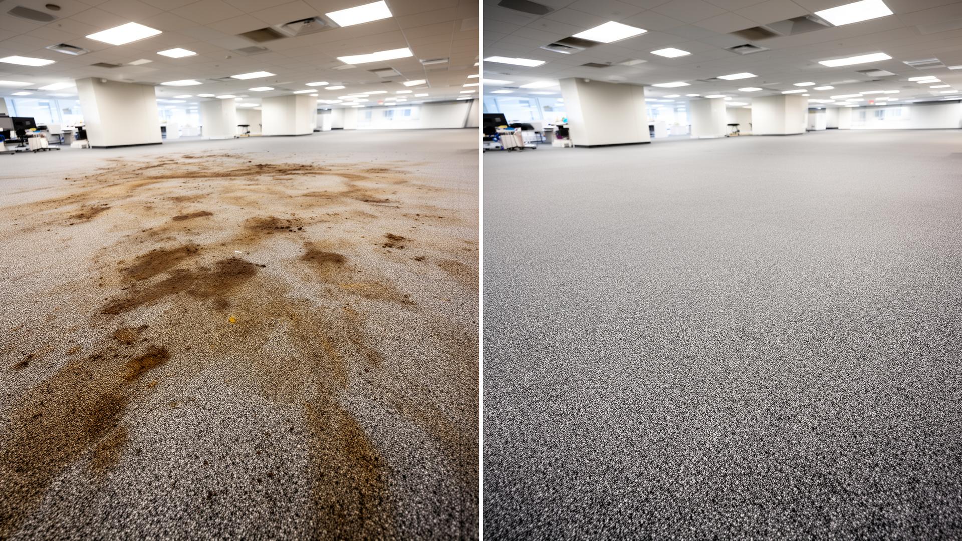 Office carpet before and after