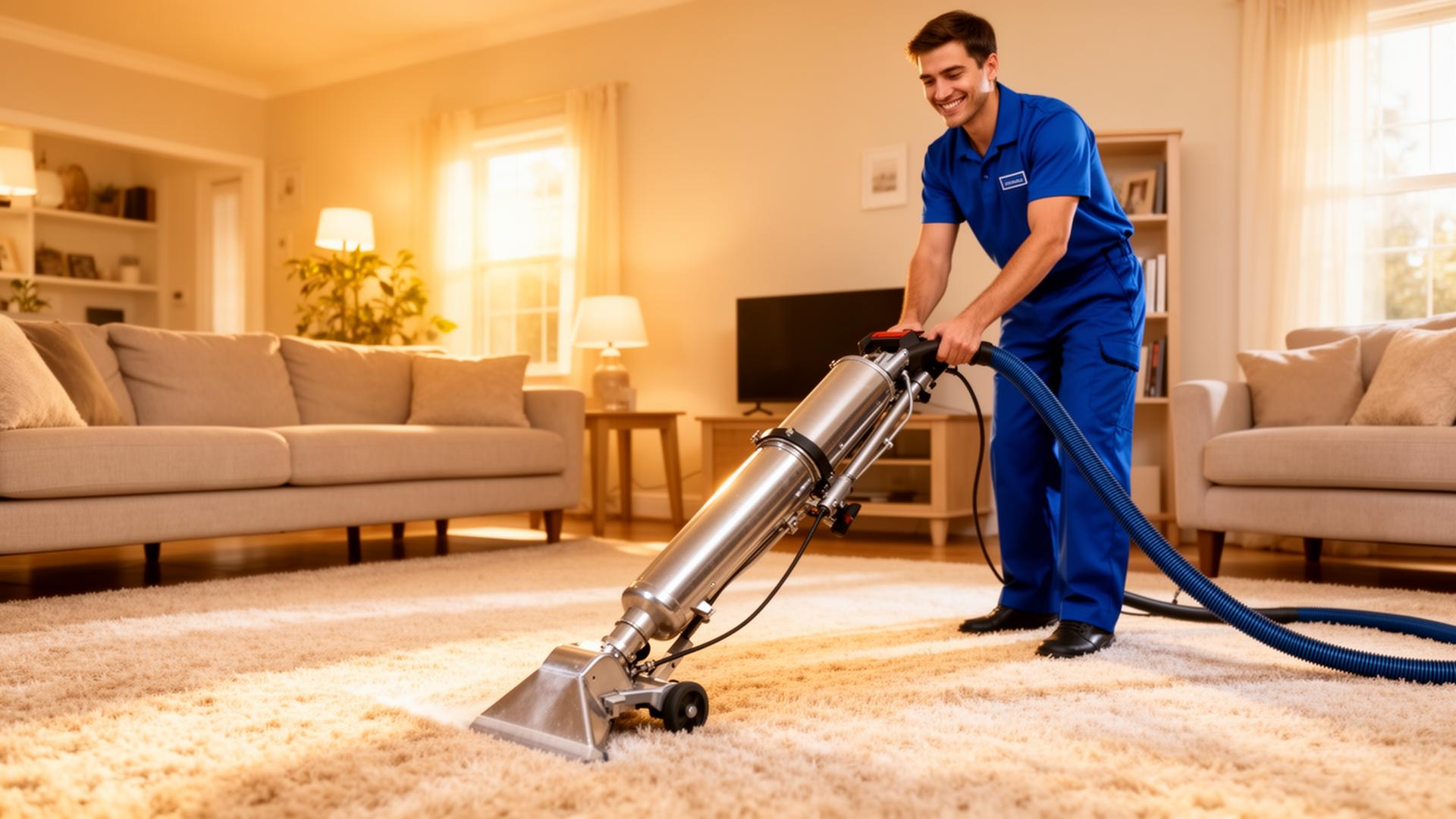 Roy cleaning a residential carpet